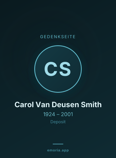 Gedenkportrait von Carol Van Deusen Smith