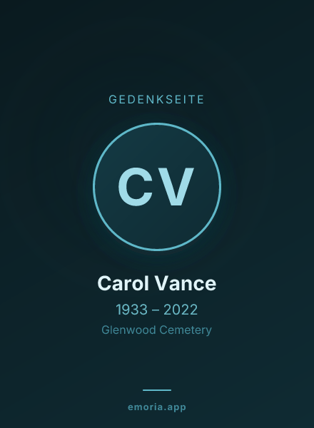 Gedenkportrait von Carol Vance