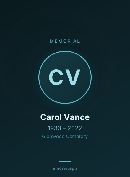 Memorial portrait of Carol Vance