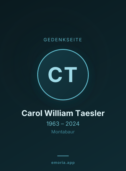 Gedenkportrait von Carol William Taesler