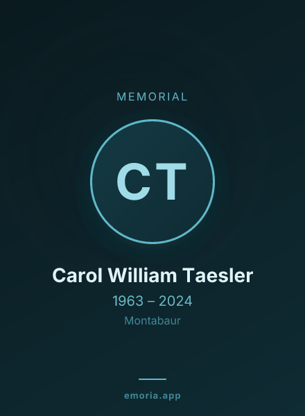 Memorial portrait of Carol William Taesler