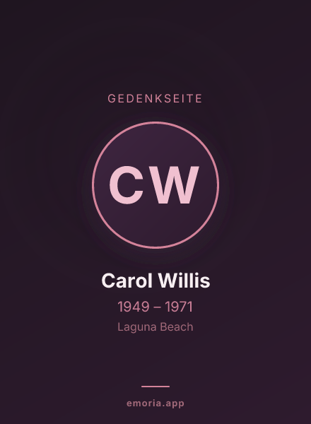 Gedenkportrait von Carol Willis
