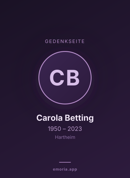 Gedenkportrait von Carola Betting