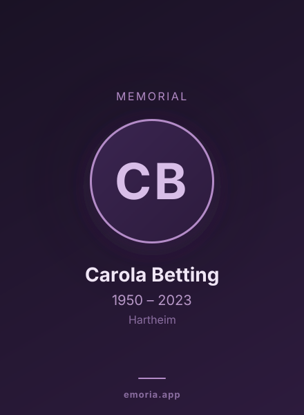 Memorial portrait of Carola Betting