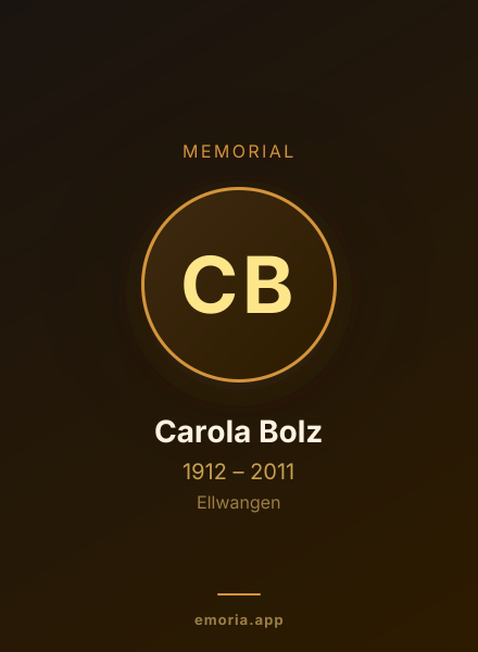 Memorial portrait of Carola Bolz