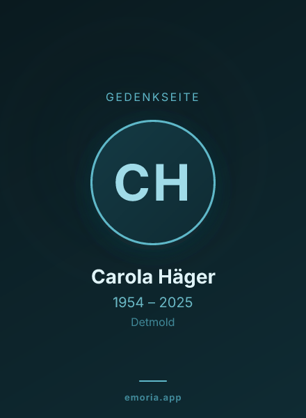 Gedenkportrait von Carola Häger