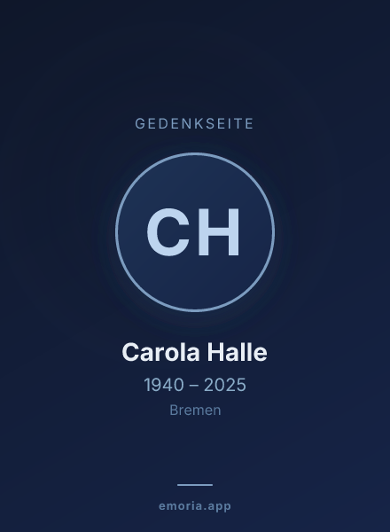 Gedenkportrait von Carola Halle