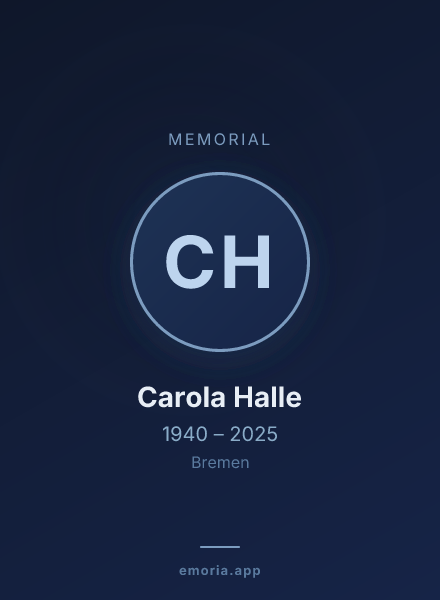 Memorial portrait of Carola Halle