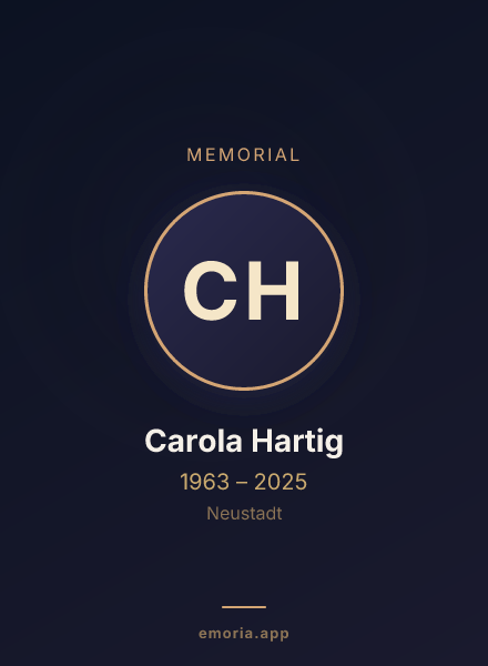 Memorial portrait of Carola Hartig