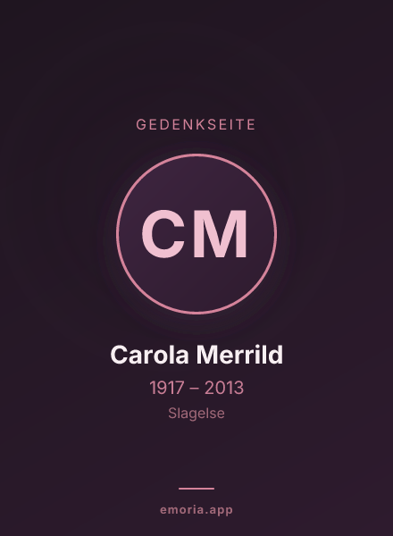 Gedenkportrait von Carola Merrild