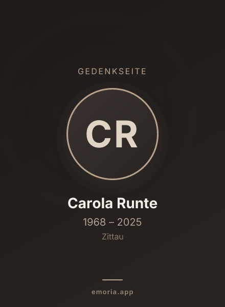 Gedenkportrait von Carola Runte