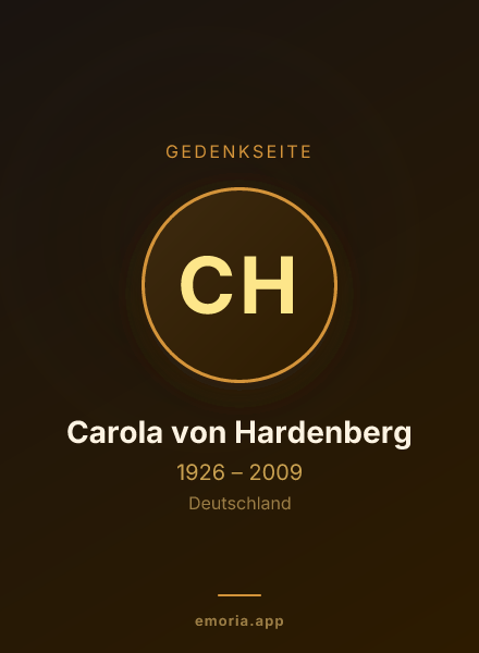 Gedenkportrait von Carola von Hardenberg