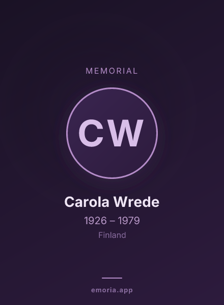 Memorial portrait of Carola Wrede