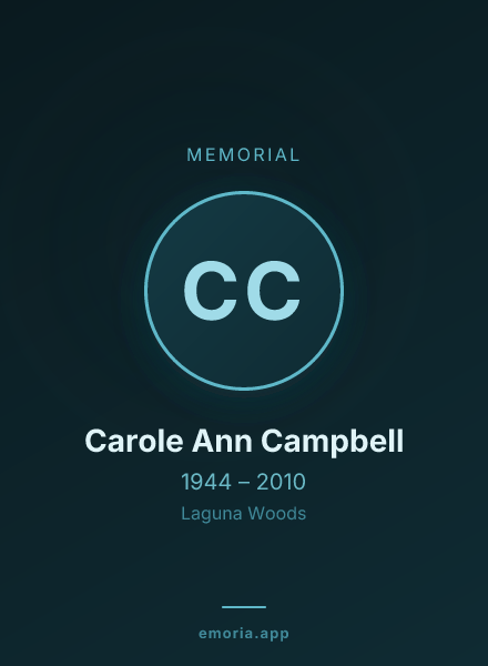 Memorial portrait of Carole Ann Campbell