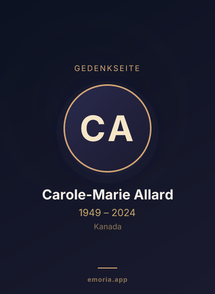 Gedenkportrait von Carole-Marie Allard
