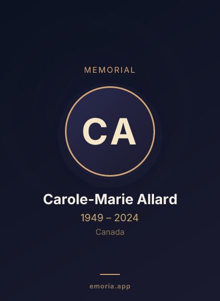Memorial portrait of Carole-Marie Allard