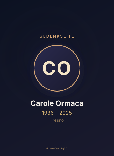 Gedenkportrait von Carole Ormaca