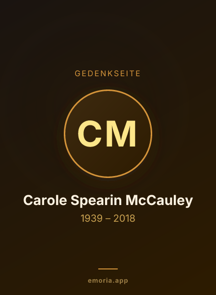 Gedenkportrait von Carole Spearin McCauley