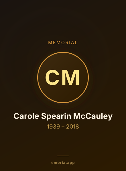 Memorial portrait of Carole Spearin McCauley