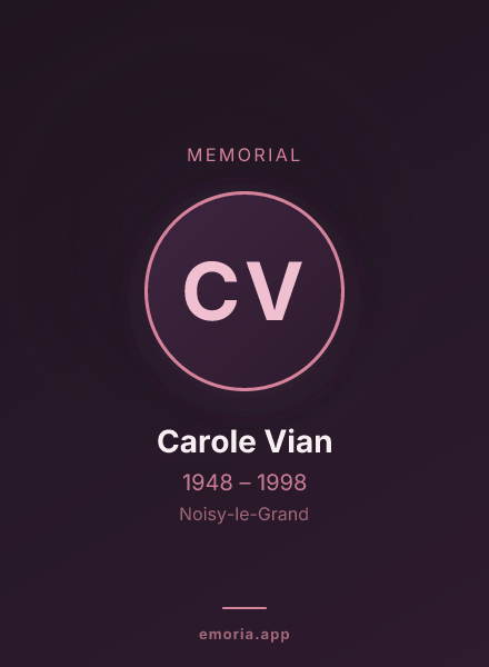 Memorial portrait of Carole Vian