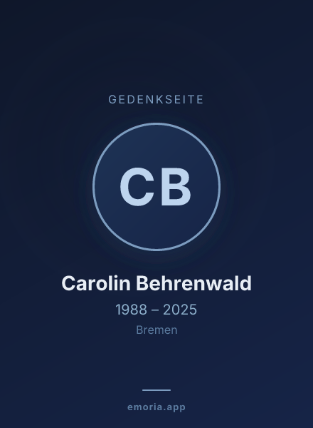 Gedenkportrait von Carolin Behrenwald