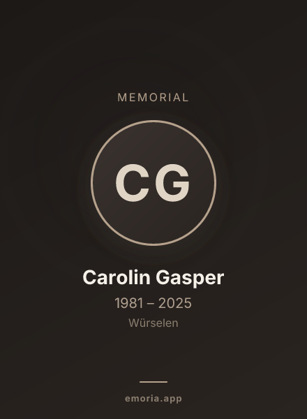 Memorial portrait of Carolin Gasper