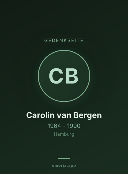Gedenkportrait von Carolin van Bergen