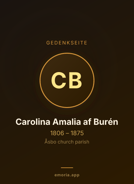Gedenkportrait von Carolina Amalia af Burén