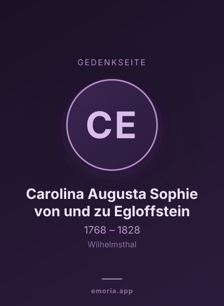 Gedenkportrait von Carolina Augusta Sophie von und zu Egloffstein