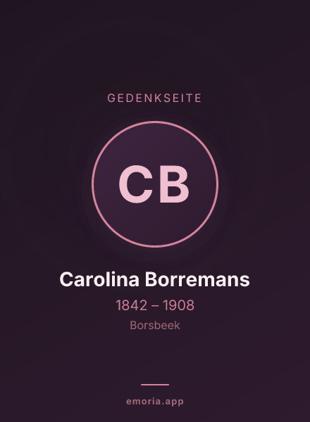 Gedenkportrait von Carolina Borremans