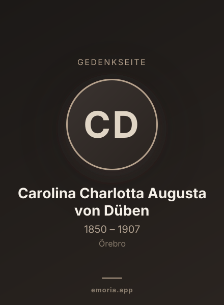 Gedenkportrait von Carolina Charlotta Augusta von Düben