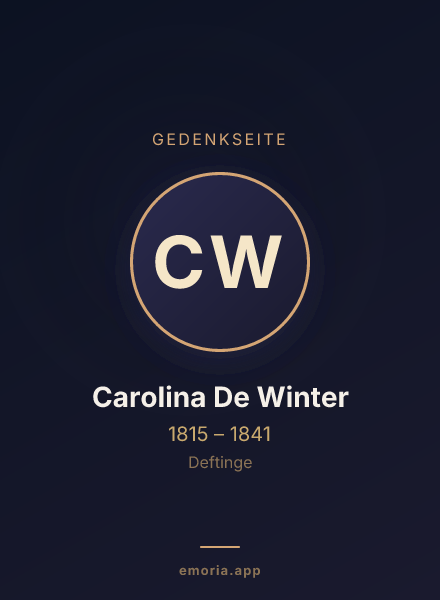 Gedenkportrait von Carolina De Winter