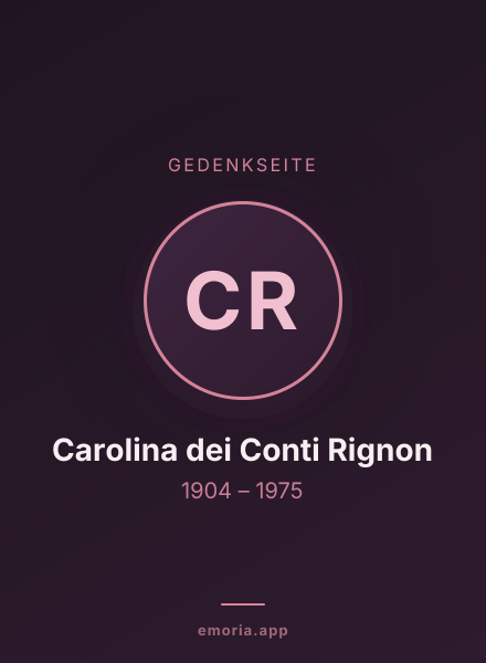 Gedenkportrait von Carolina dei Conti Rignon