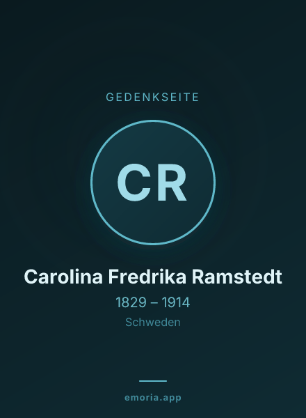 Gedenkportrait von Carolina Fredrika Ramstedt
