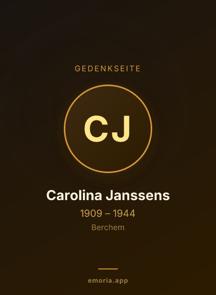 Gedenkportrait von Carolina Janssens
