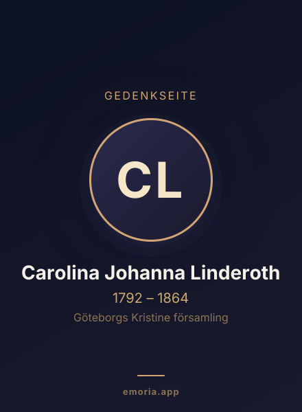 Gedenkportrait von Carolina Johanna Linderoth