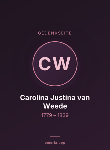 Gedenkportrait von Carolina Justina van Weede