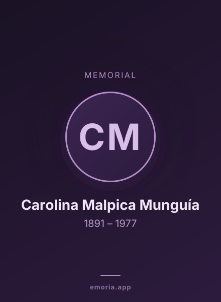 Memorial portrait of Carolina Malpica Munguía