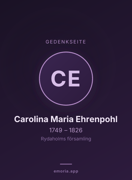 Gedenkportrait von Carolina Maria Ehrenpohl
