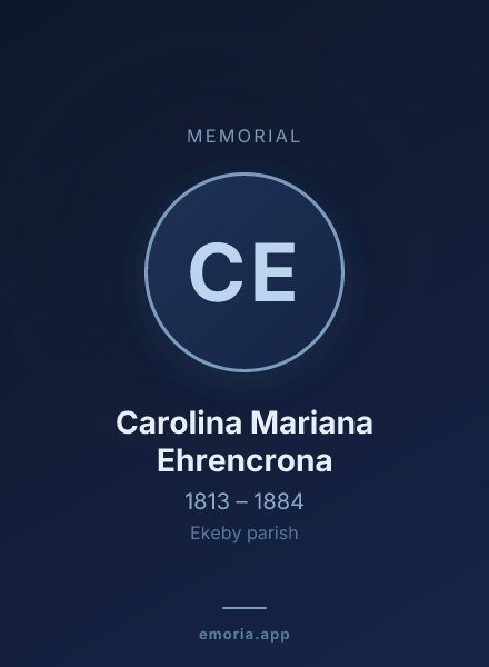 Memorial portrait of Carolina Mariana Ehrencrona