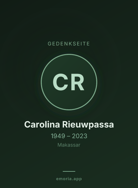 Gedenkportrait von Carolina Rieuwpassa