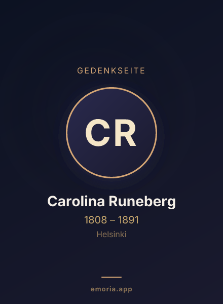 Gedenkportrait von Carolina Runeberg