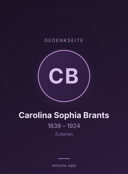 Gedenkportrait von Carolina Sophia Brants