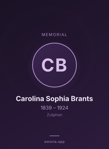 Memorial portrait of Carolina Sophia Brants