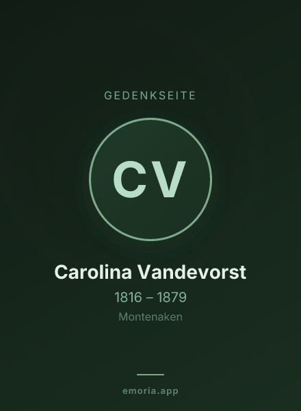 Gedenkportrait von Carolina Vandevorst