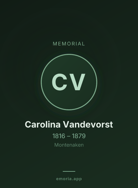 Memorial portrait of Carolina Vandevorst