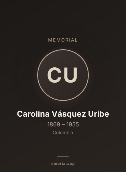 Memorial portrait of Carolina Vásquez Uribe