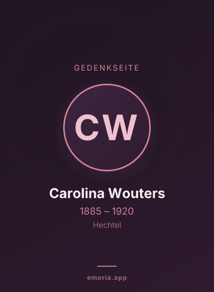 Gedenkportrait von Carolina Wouters