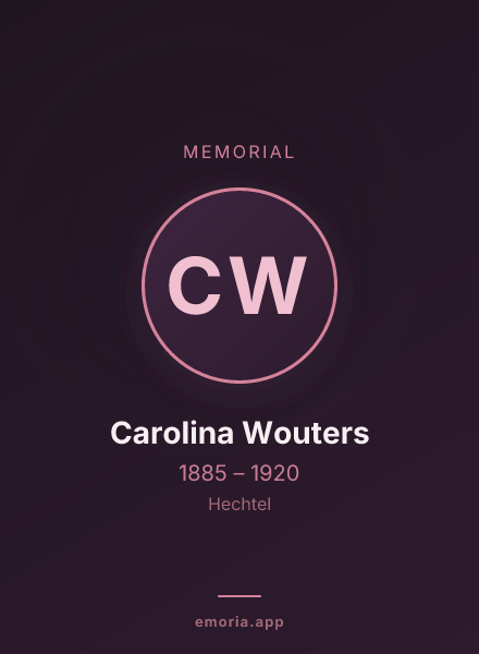 Memorial portrait of Carolina Wouters