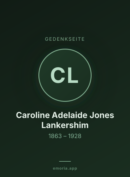 Gedenkportrait von Caroline Adelaide Jones Lankershim